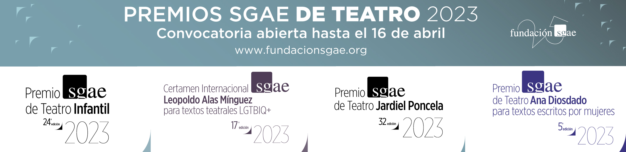 Fundación SGAE Premios Teatro 2023 1024x250