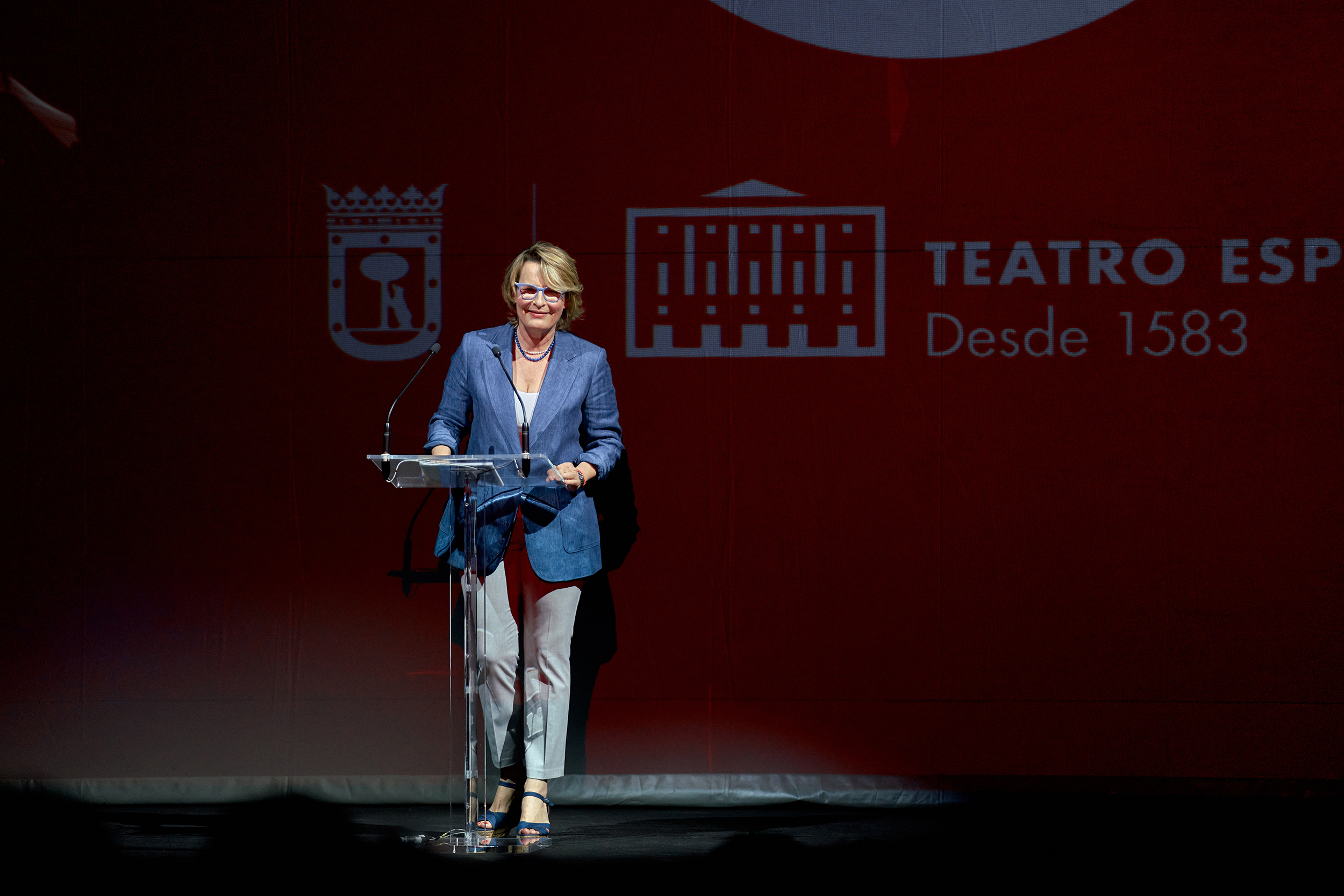 La directora artística del Teatro Español, Natalia Menéndez, durante la presentación de la nueva temporada Presentacion Temporada 22 23 Teatro Espanol marcosGpunto