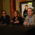 Luis Luque, Lolita Flores y Jesús Cimarro, durante la presentación en Valencia