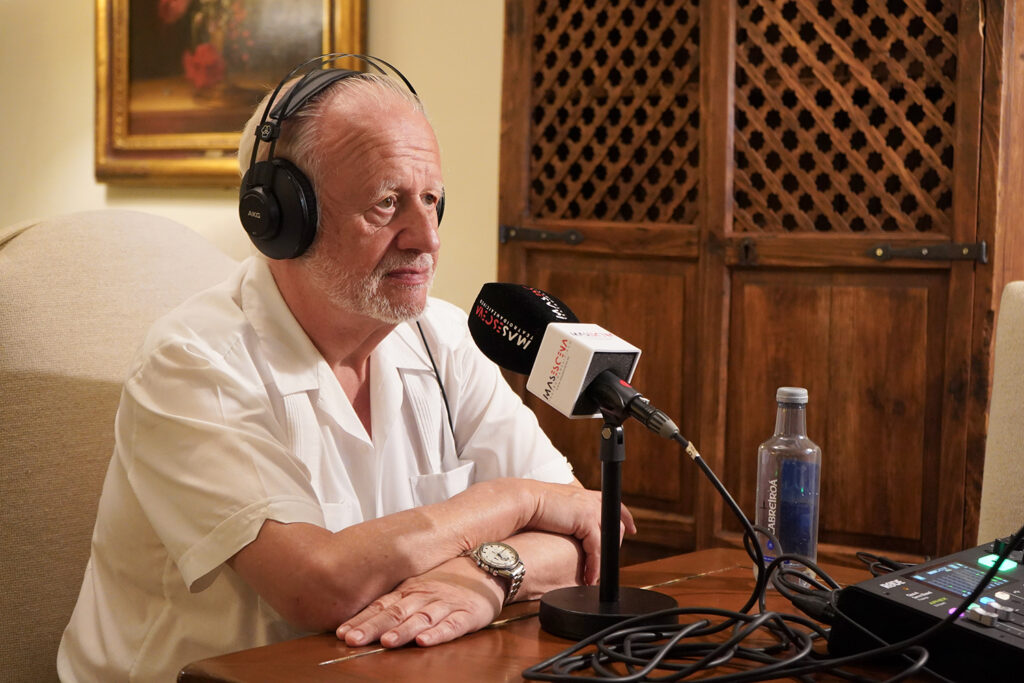 Juan Echanove durante la grabación de la entrevista en Almagro