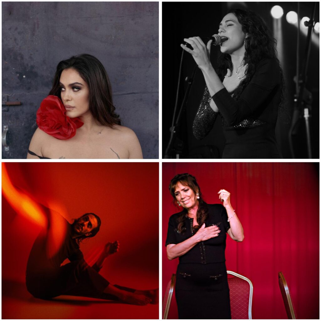 Arriba, Alba Molina y Blanca La Almendrita. Abajo, José Manuel Álvarez y Lole Montoya