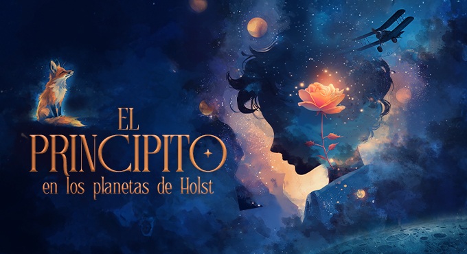 Imagen promocional de "Principito en los planetas de Holst"