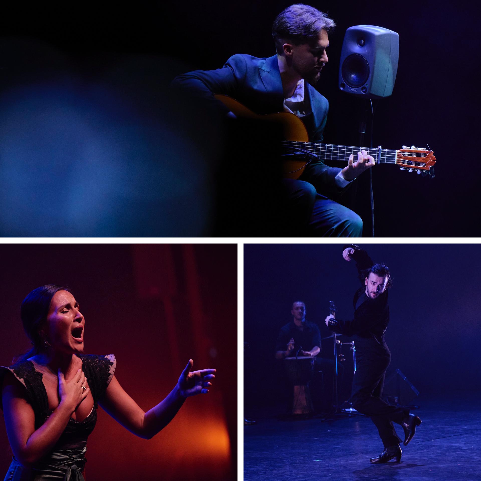 Juan Anguita, Celia Romero y Yoel Vargas ayer domingo durante sus actuaciones