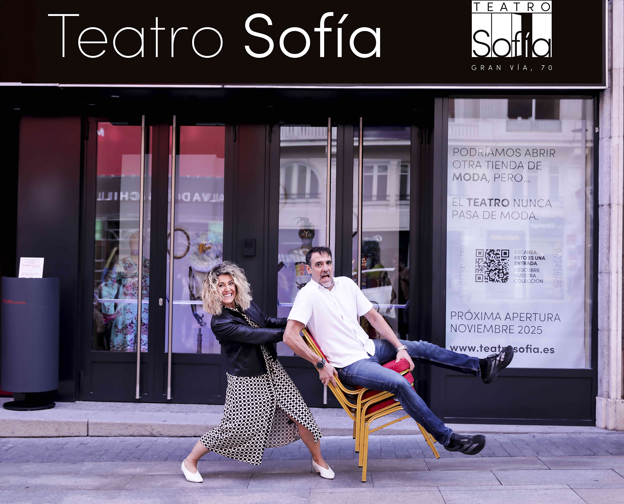 Fachada del teatro en Madrid