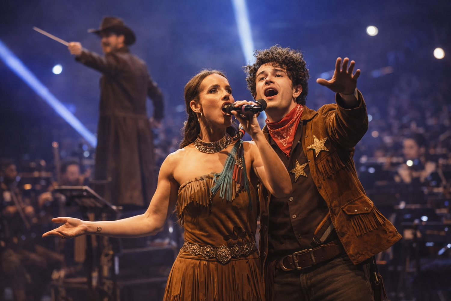 Imagen de una escena del musical "Western"