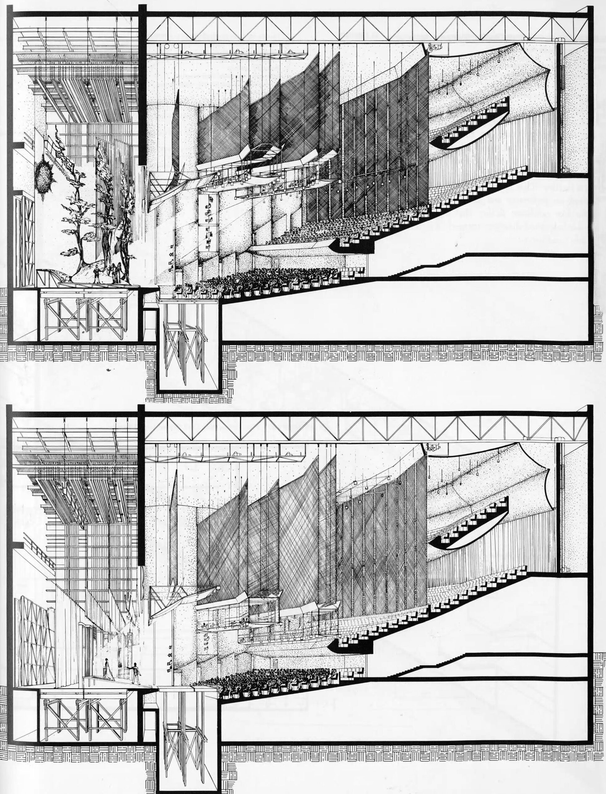 La tecnología teatral del Siglo XX - Sección de un teatro