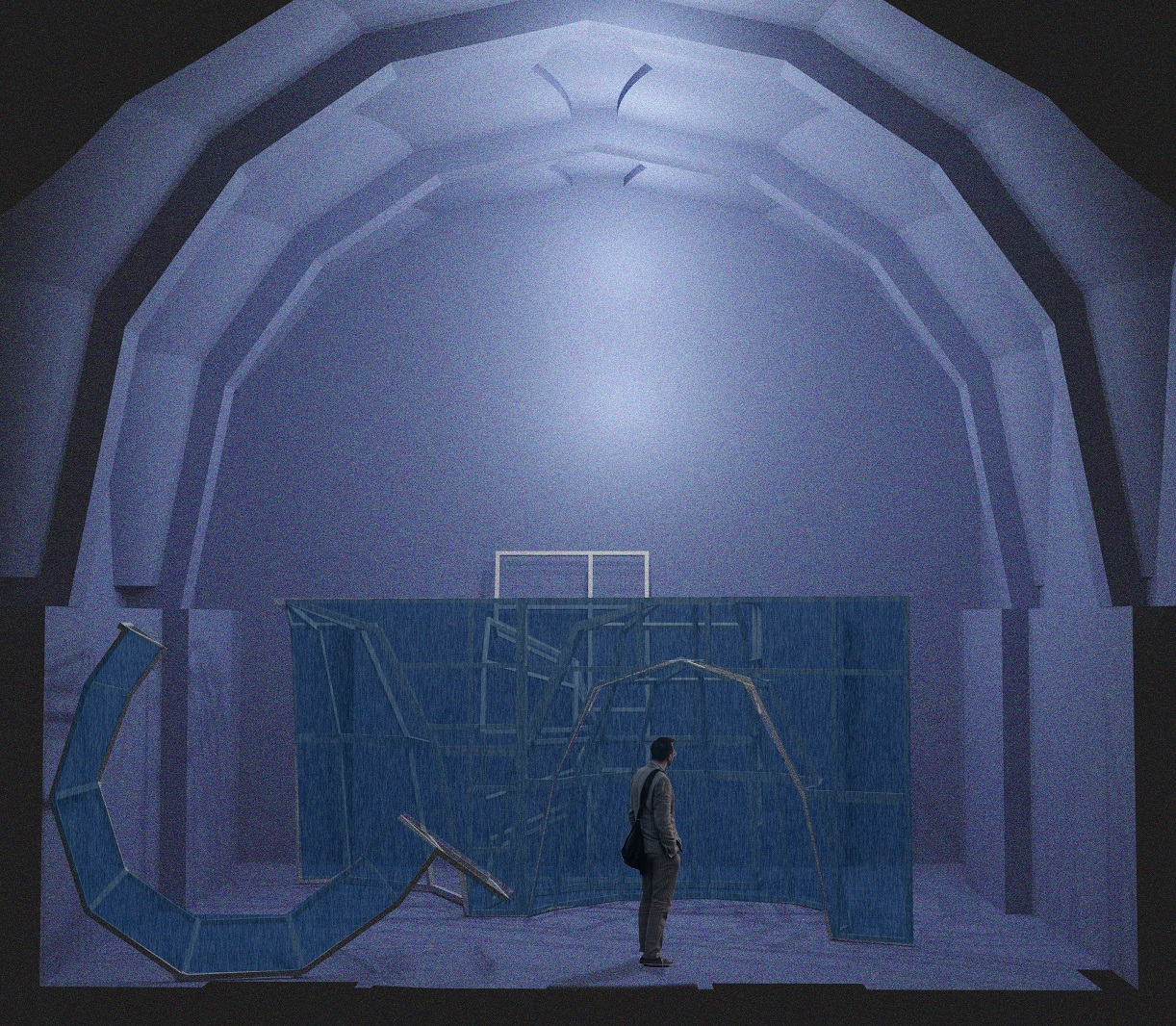 Reconstrucción de la instalación dentro del Absidiolo de La Abadía | Ilustración cedida por Alejandro Andújar