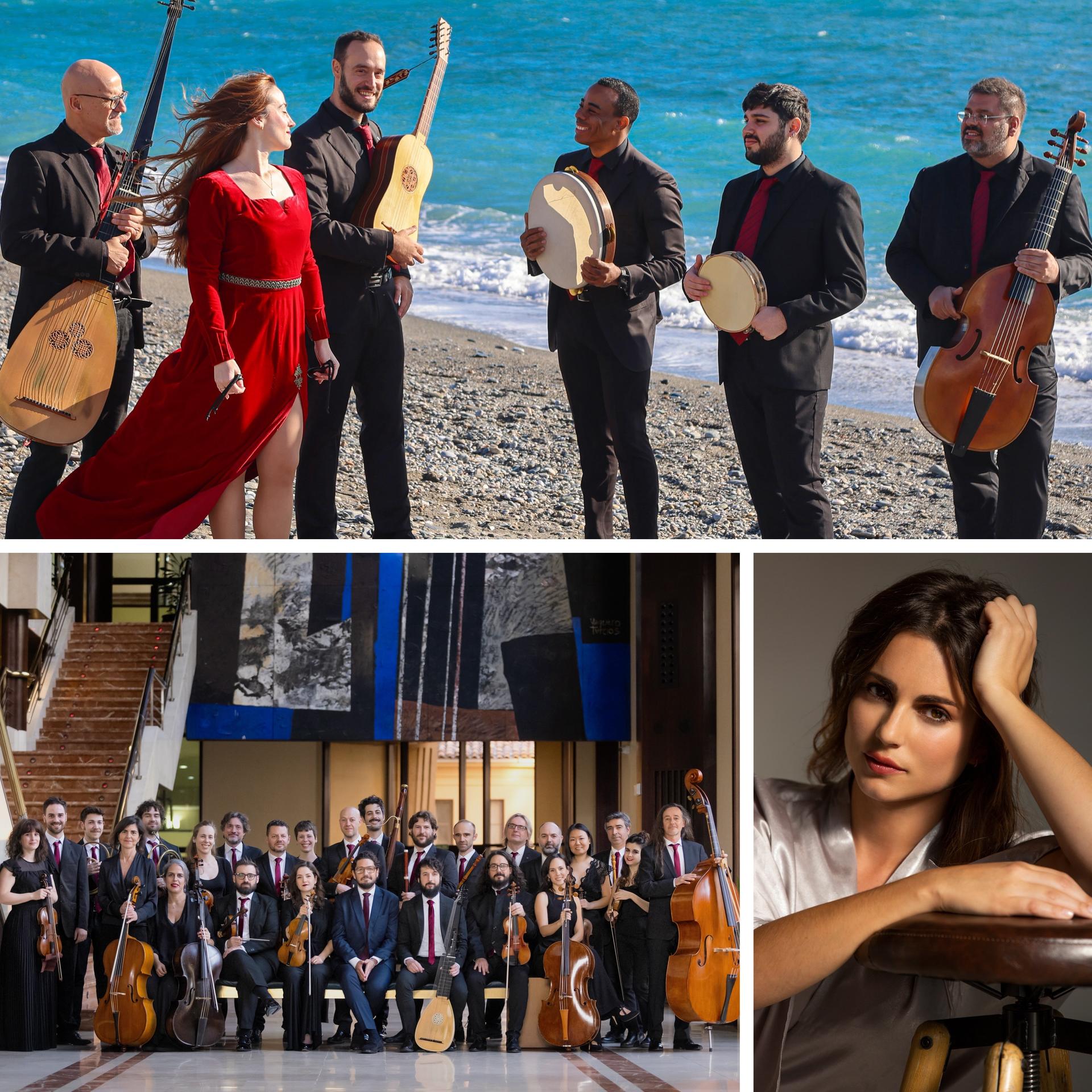 La formación Jácaras del Zéfiro, arriba, y debajo Forma Antiqva y Jone Martínez